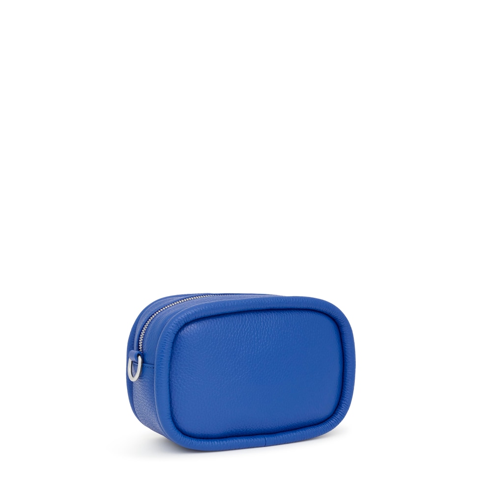 Bandolera reporter de piel azul el&eacute;ctrico TOUS Miranda