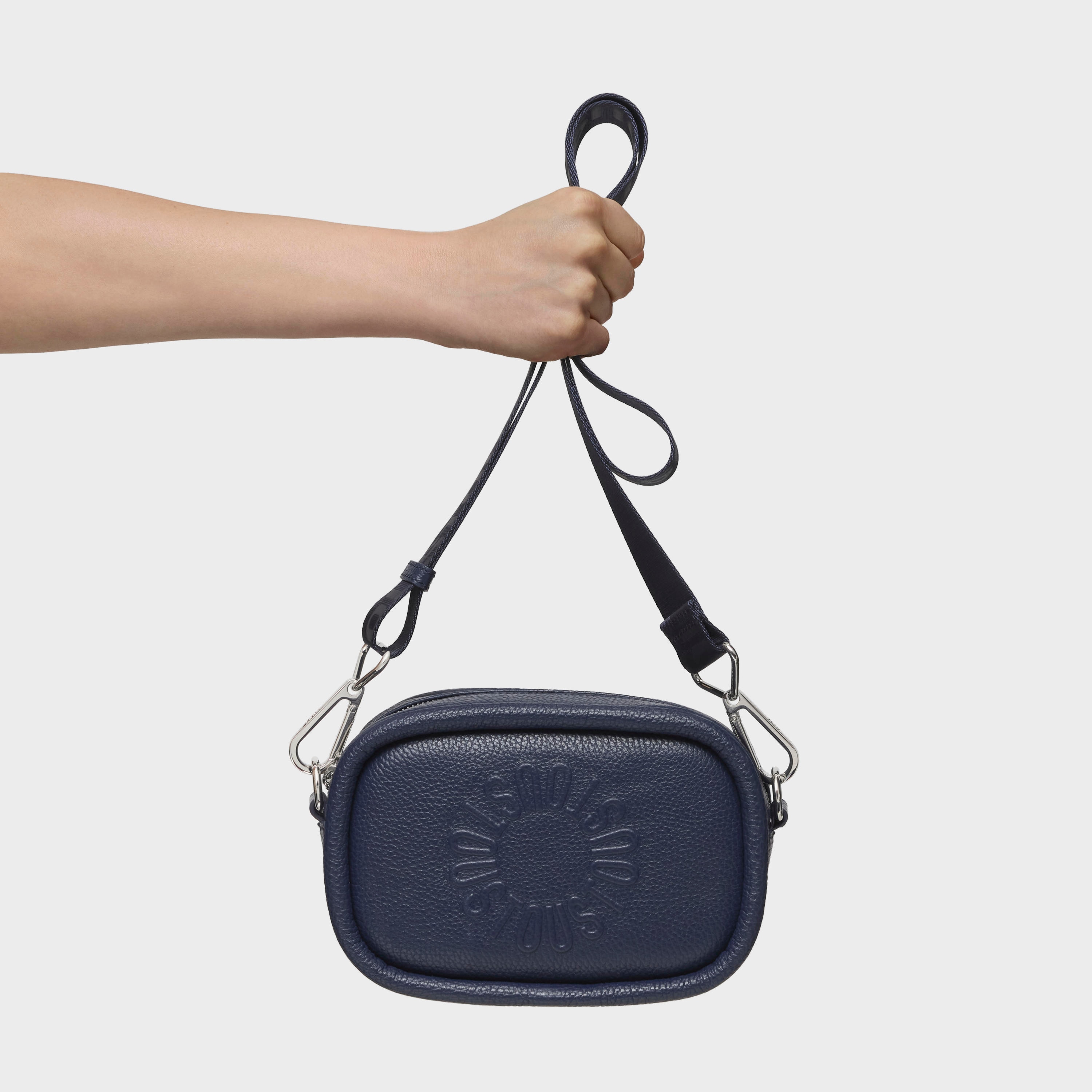 Navy blue leather Crossbody Reporter bag TOUS Miranda