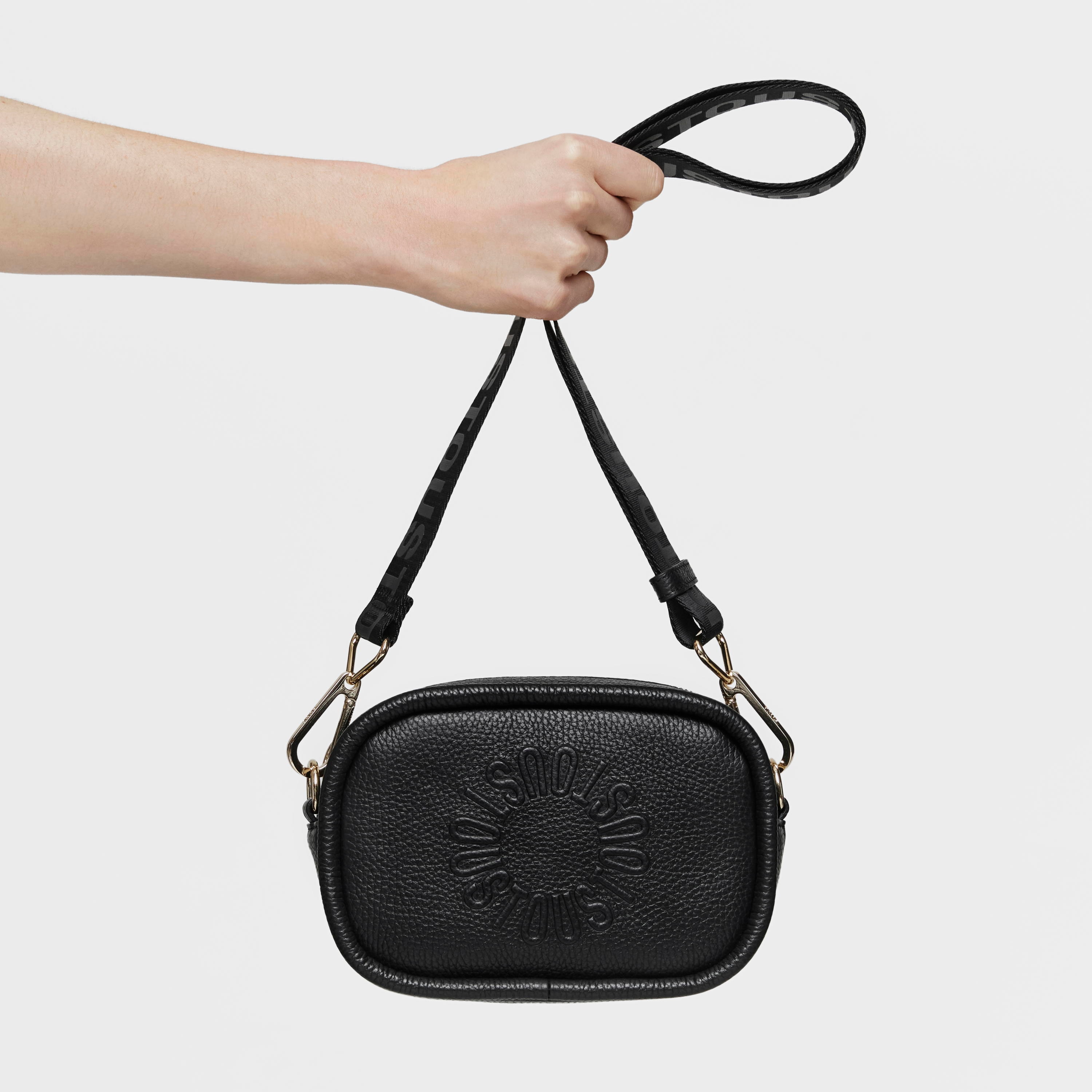 Black leather Crossbody Reporter bag TOUS Miranda