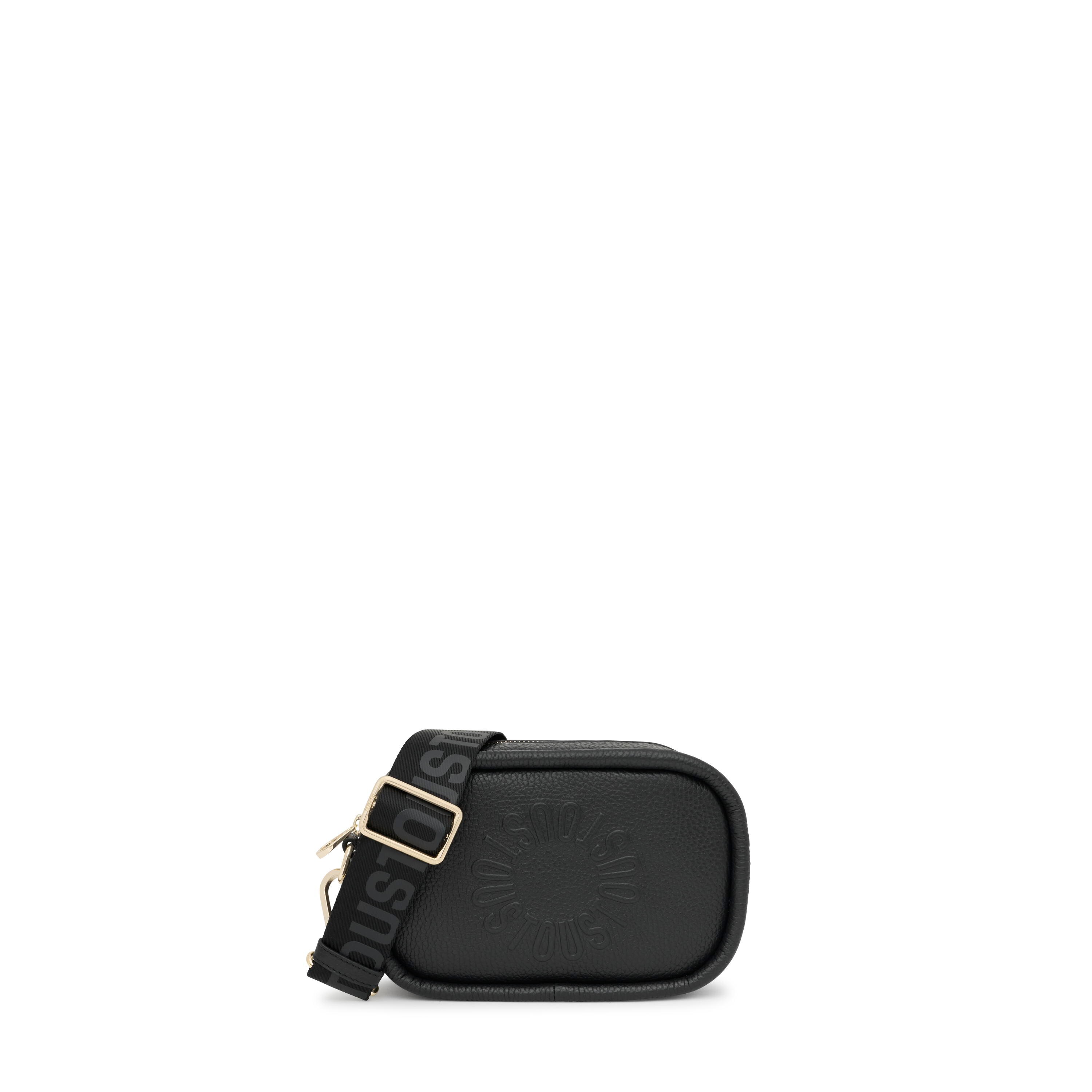 Black leather Crossbody Reporter bag TOUS Miranda