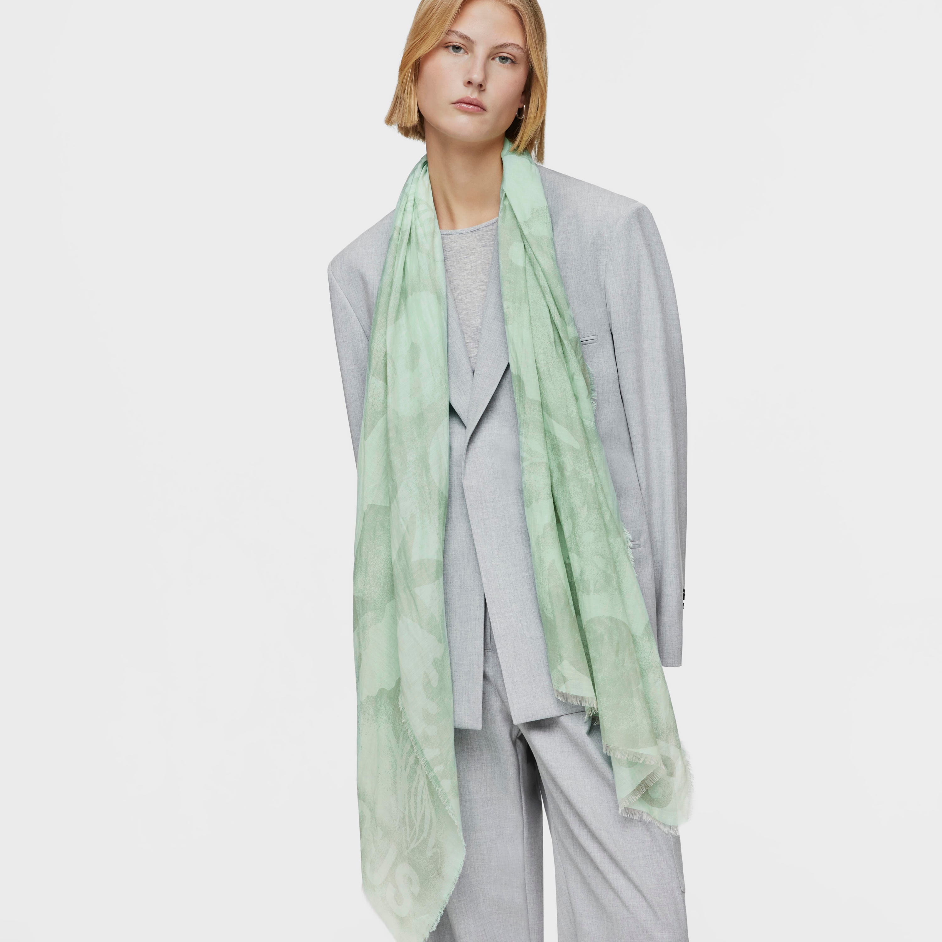 Stone gray and mint green Foulard TOUS Alda