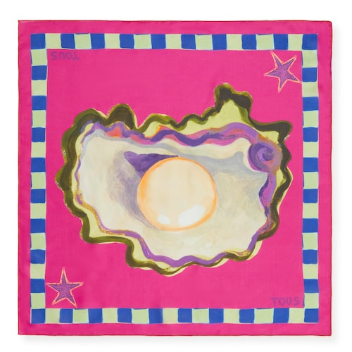 Small square fuchsia-colored Scarf TOUS Doris image number 0