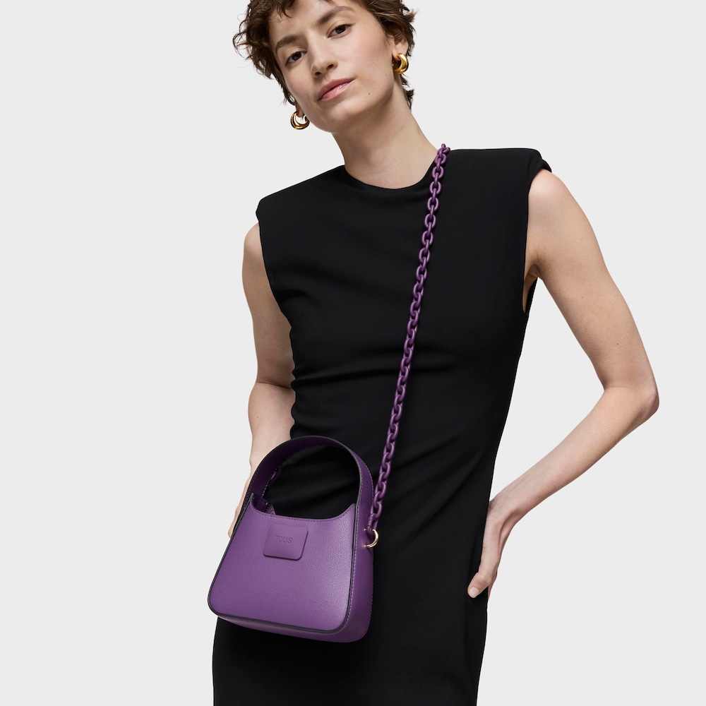 Mini bolso de hombro morado TOUS Lucia image number 4