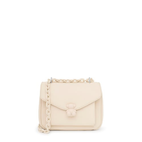 Small beige leather Crossbody bag TOUS Bold Bear