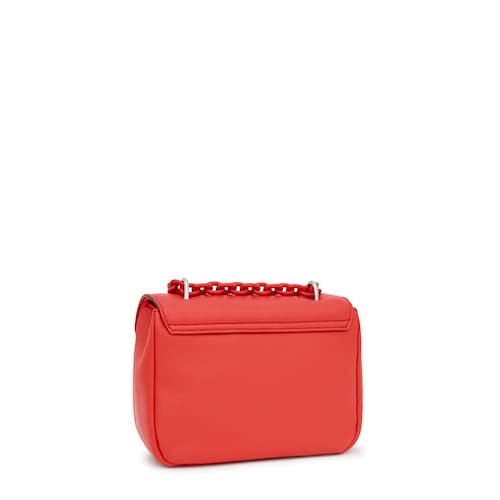 Bandolera peque&ntilde;a de piel coral TOUS Bold Bear