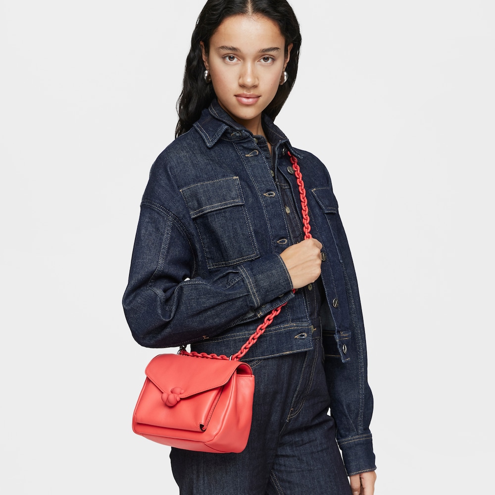 Borsa a tracolla piccola in pelle color corallo TOUS Bold Bear