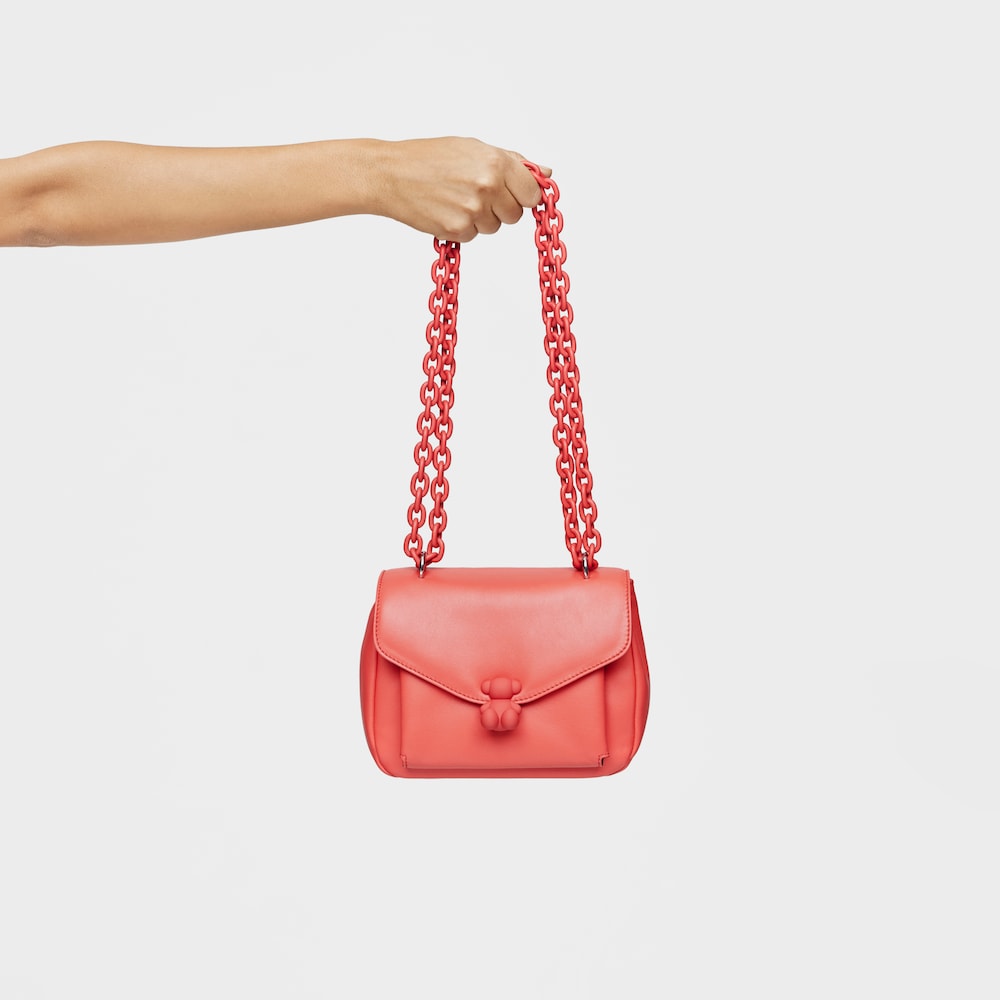 Borsa a tracolla piccola in pelle color corallo TOUS Bold Bear