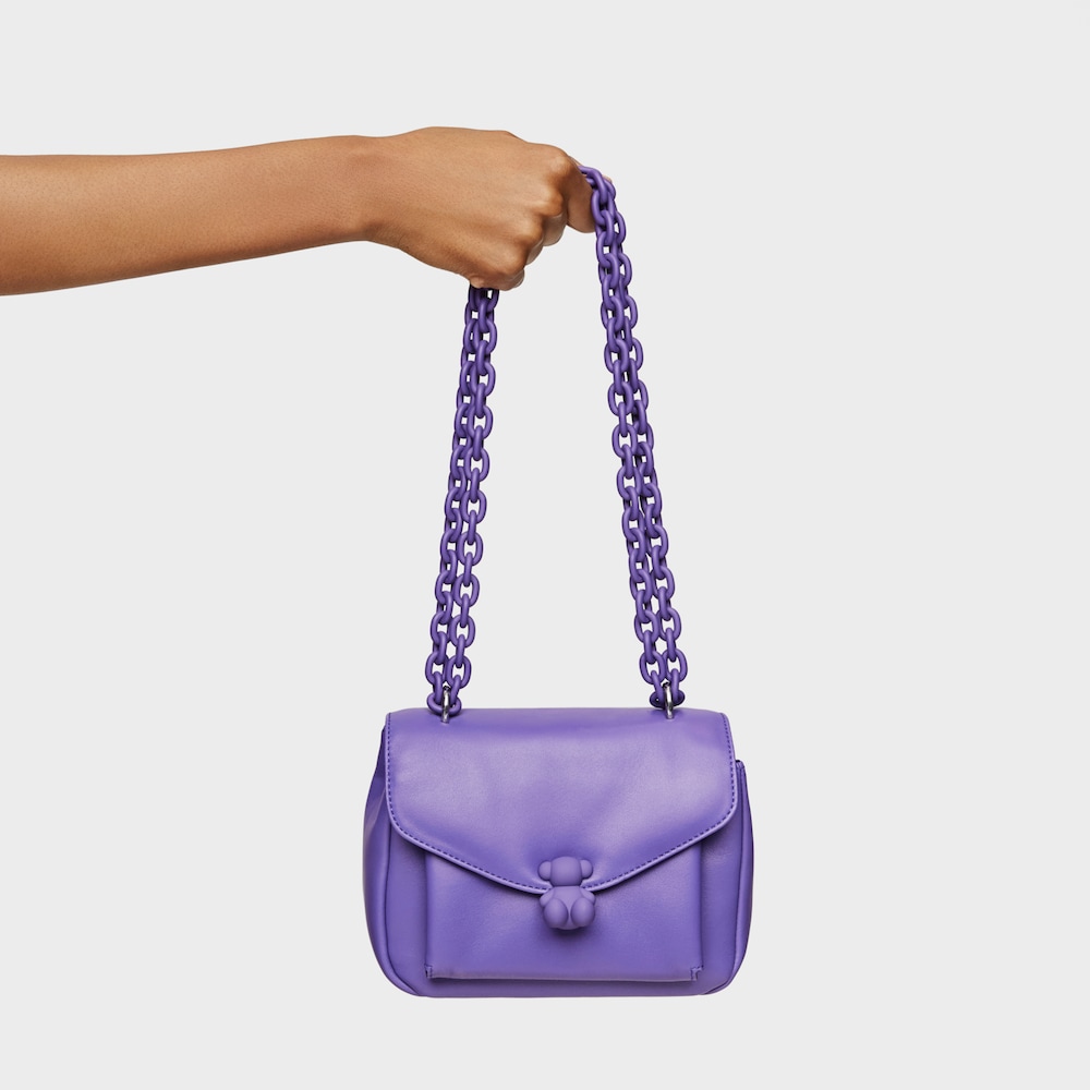 Small purple leather Crossbody bag TOUS Bold Bear
