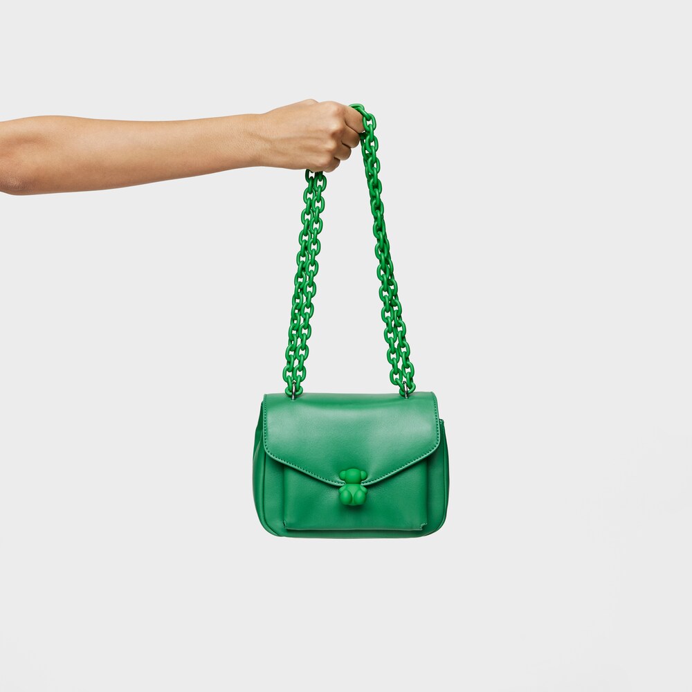 Small green leather Crossbody bag TOUS Bold Bear