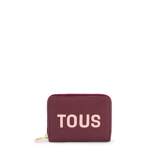 Burgundy Change purse TOUS Halfmoon