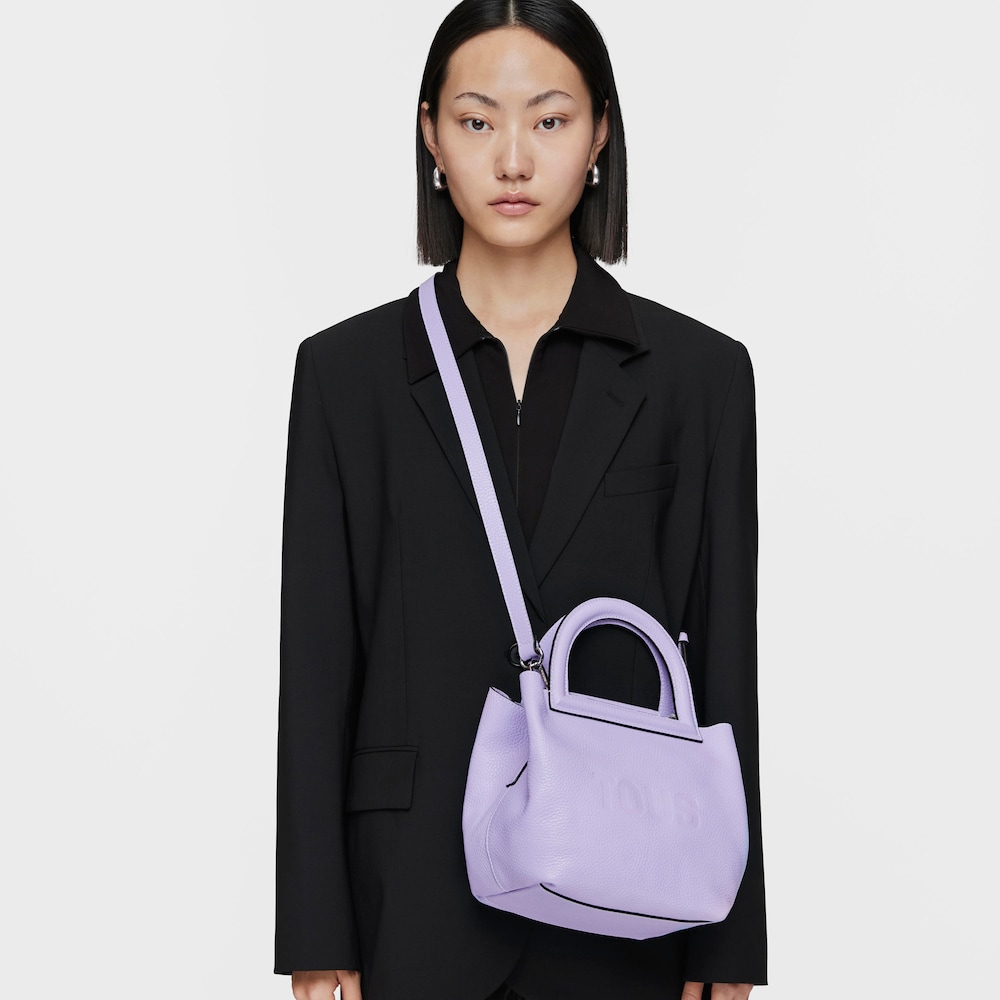 Medium lilac-colored leather Shoulder bag TOUS Dora