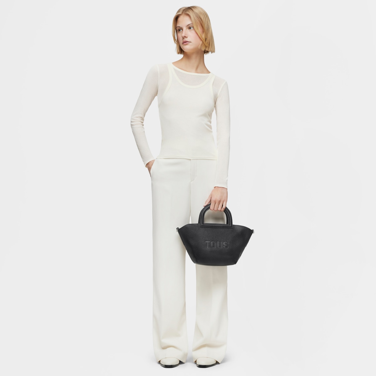 Medium black leather Shoulder bag TOUS Dora