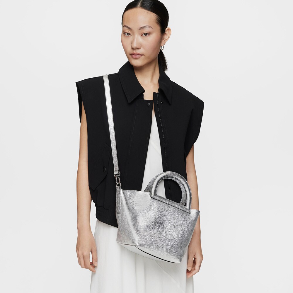 Medium silver-colored leather Shoulder bag TOUS Dora