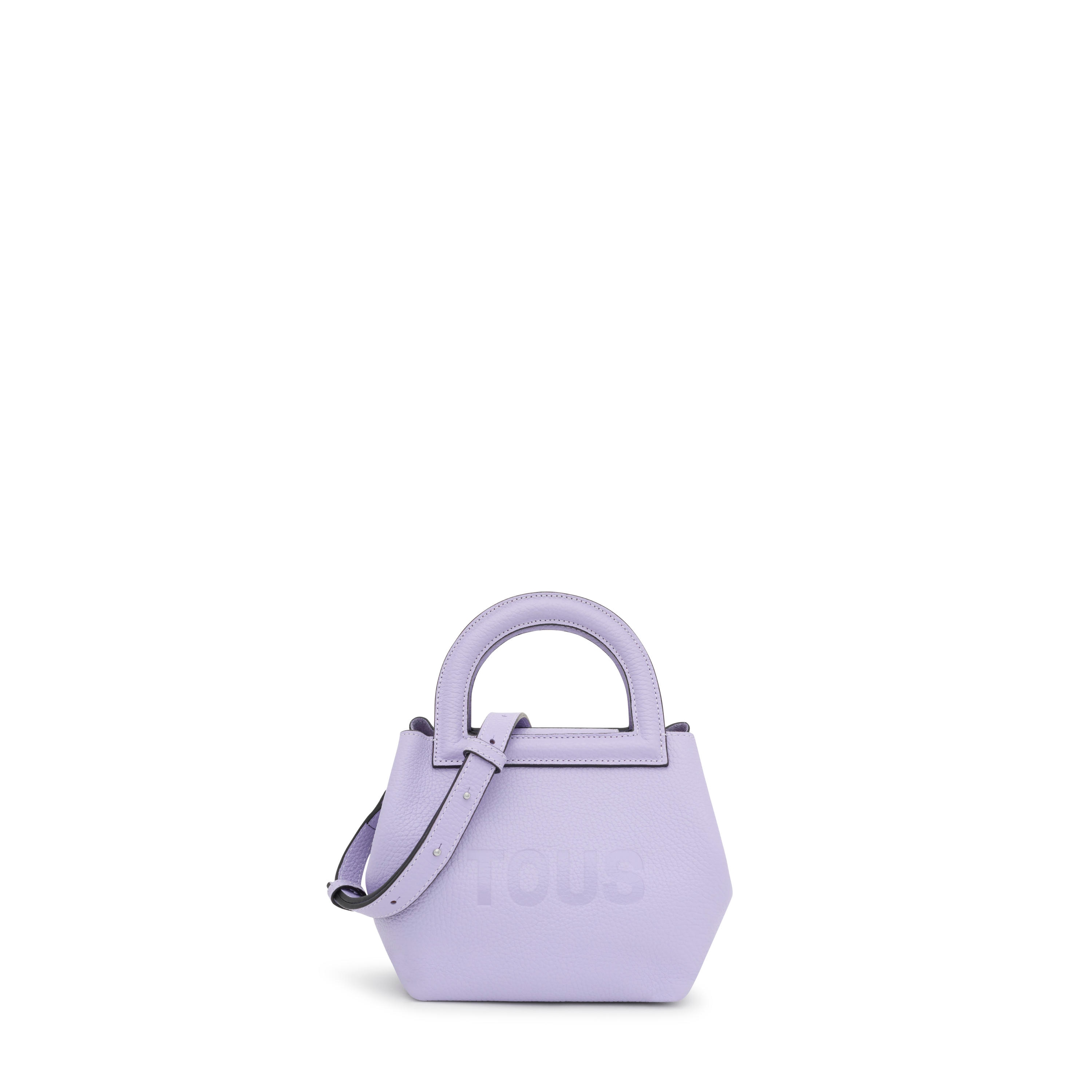 Small lilac-colored leather Shoulder bag TOUS Dora