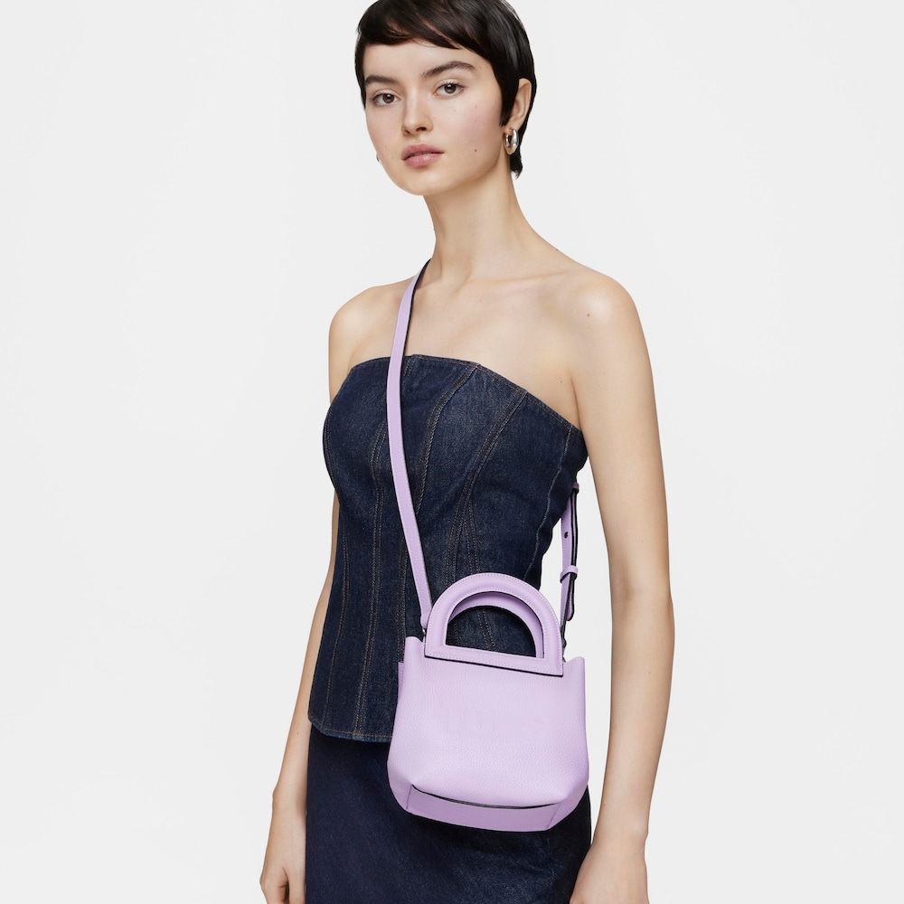 Small lilac-colored leather Shoulder bag TOUS Dora
