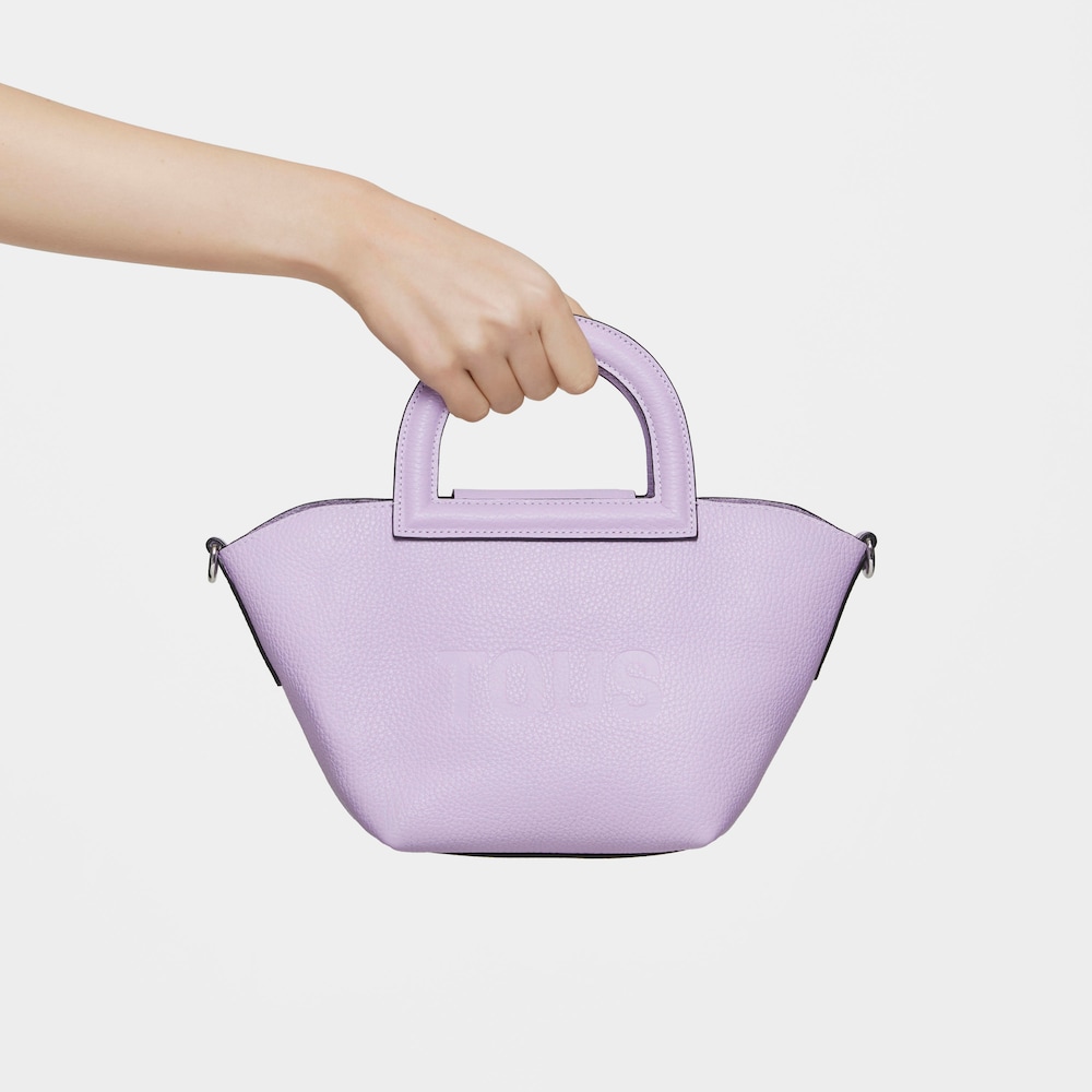 Small lilac-colored leather Shoulder bag TOUS Dora image number 7