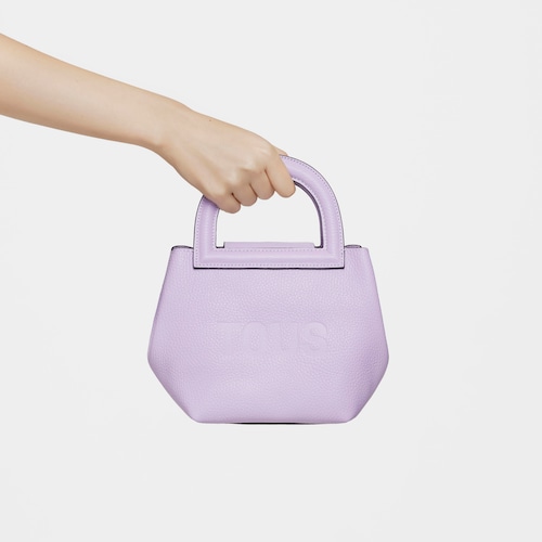 Small lilac-colored leather Shoulder bag TOUS Dora