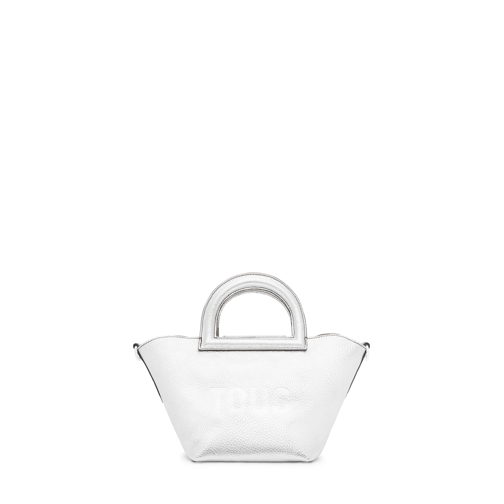 Small silver-colored leather Shoulder bag TOUS Dora
