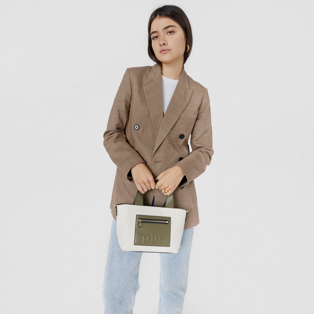 Small beige and khaki Tote bag TOUS Nanda