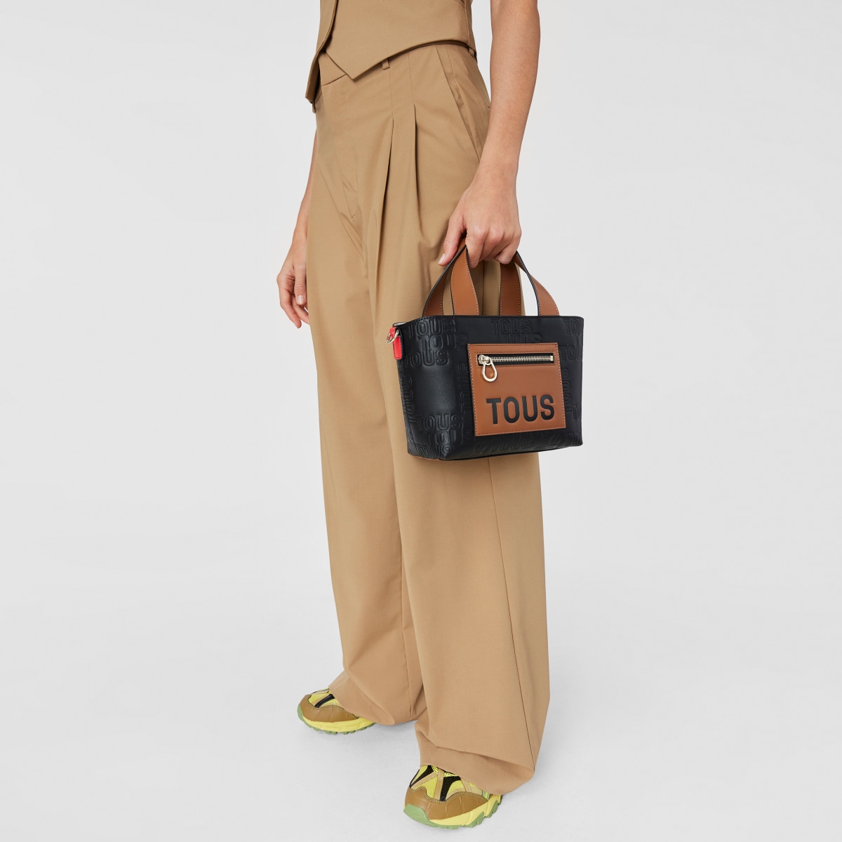 Small black and brown Tote bag TOUS Nanda