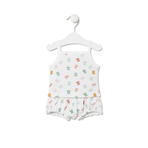 Conjunto de bebé de tirantes Joy blanco