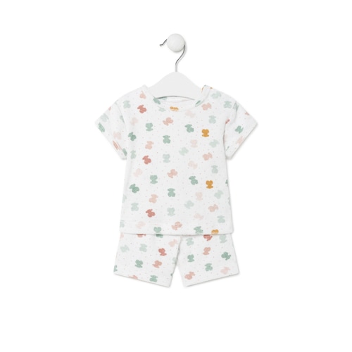 Conjunto de bebé de tecido atoalhado Joy branco