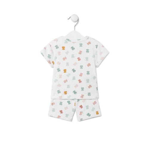 Conjunto de bebé de tecido atoalhado Joy branco