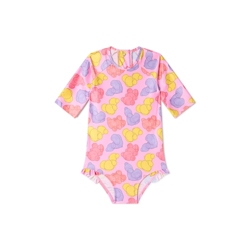 Ba&ntilde;ador integral de ni&ntilde;a manga larga Aqua rosa image number 0