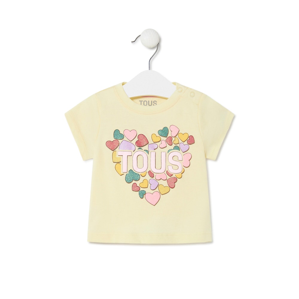 Girl's t-shirt with hearts in Casual yellow