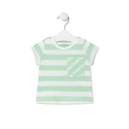 Girl's striped cotton t-shirt in Casual mist