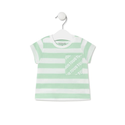 Girl's striped cotton t-shirt in Casual mist image number 0