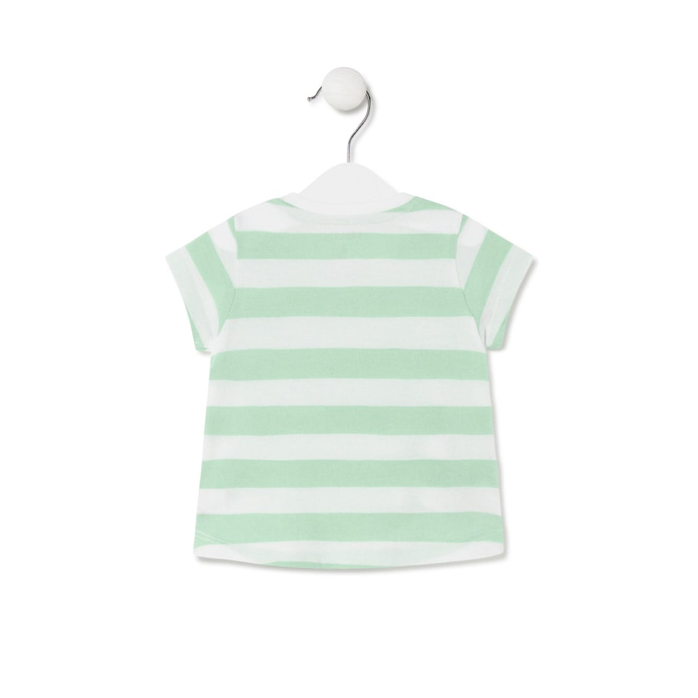 Girl's striped cotton t-shirt in Casual mist