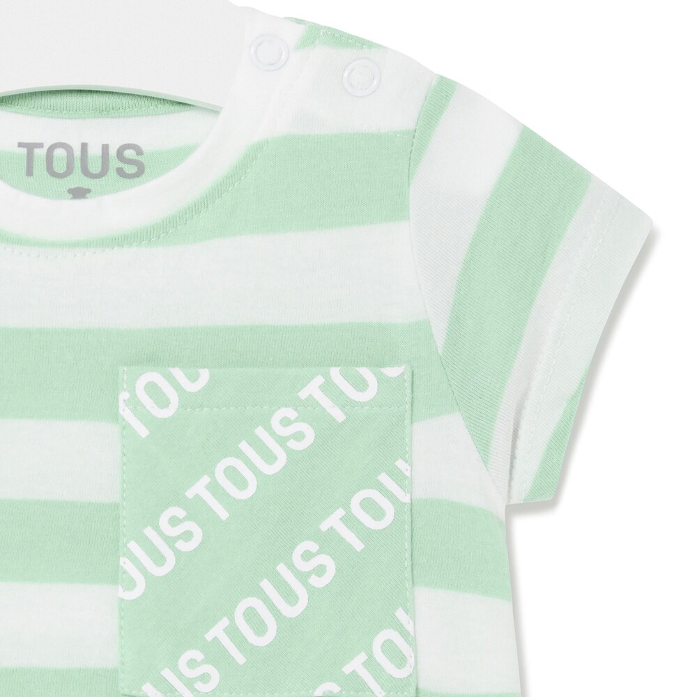 Girl's striped cotton t-shirt in Casual mist