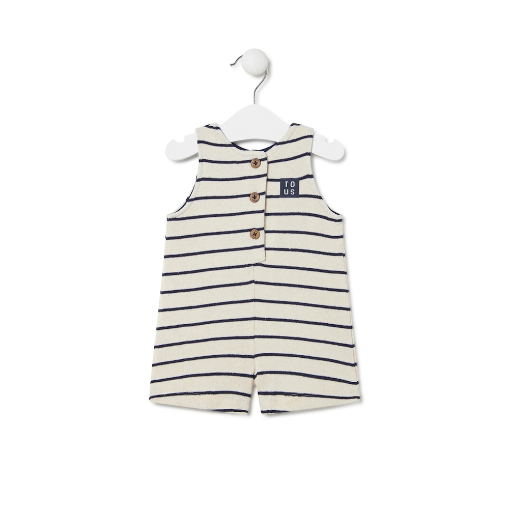Dungarees-style romper in Boat beige