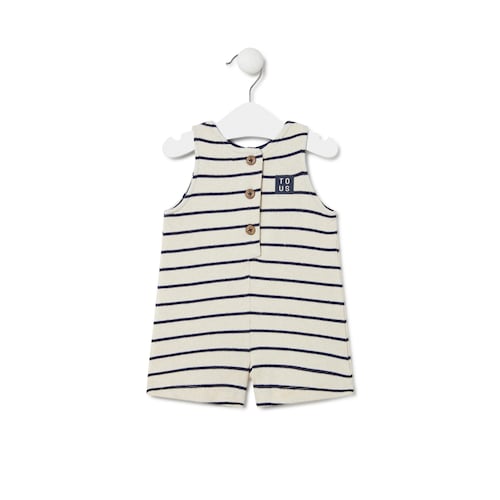 Dungarees-style romper in Boat beige