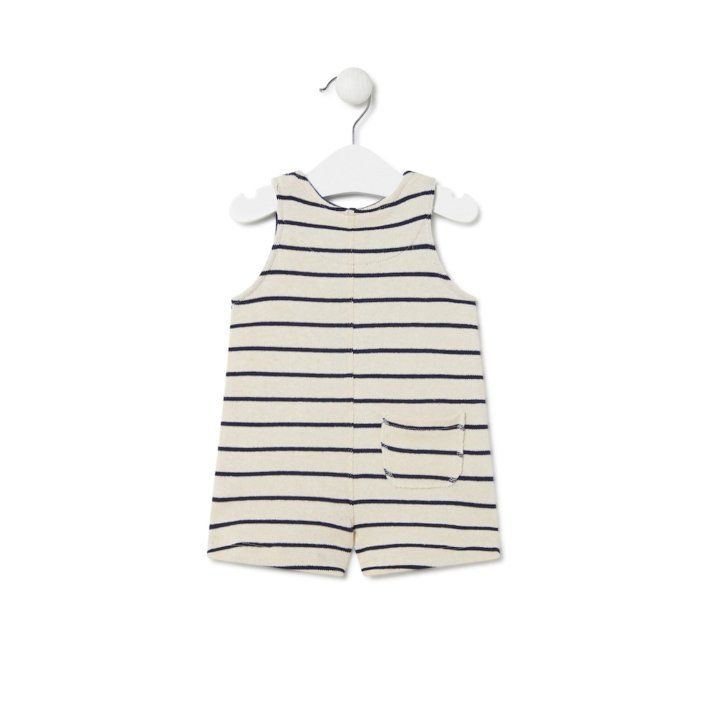 Dungarees-style romper in Boat beige