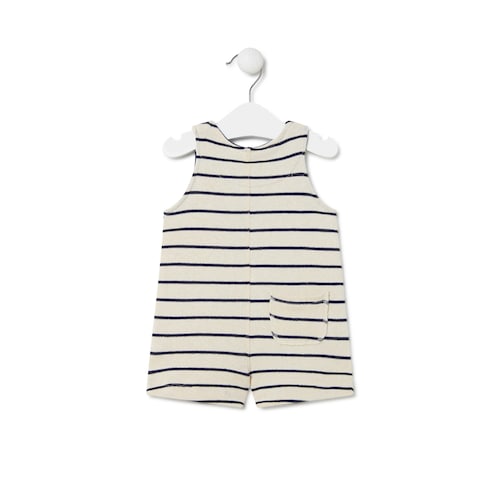 Dungarees-style romper in Boat beige