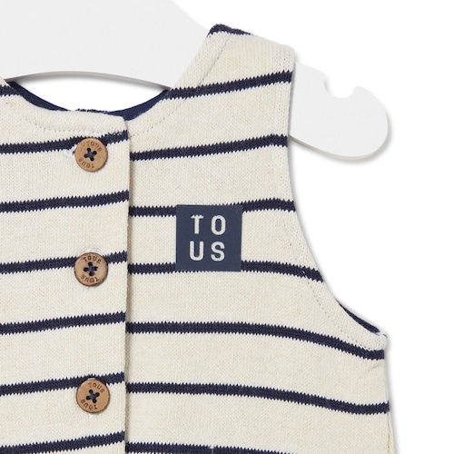 Dungarees-style romper in Boat beige