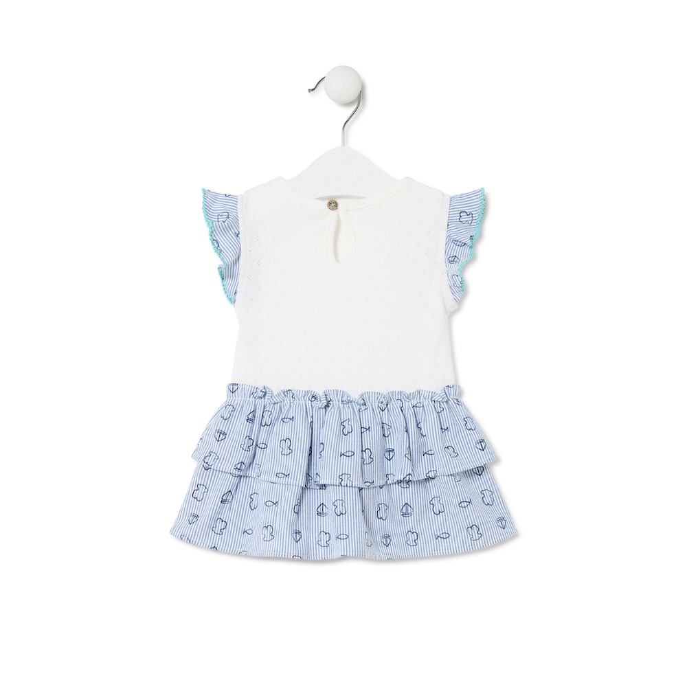 Girls dress in Boat sky blue