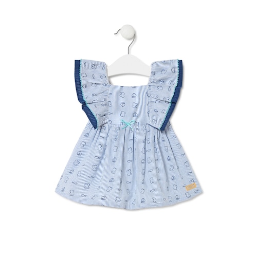 Girls dress in Boat sky blue