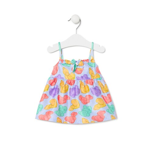 Girls sleeveless dress in Aqua sky blue image number 0