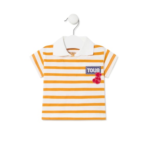 Striped polo t-shirt in Casual yellow image number 0