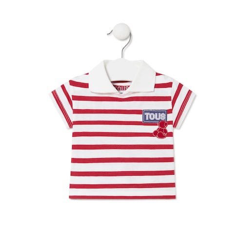 Striped polo t-shirt in Casual red image number 0