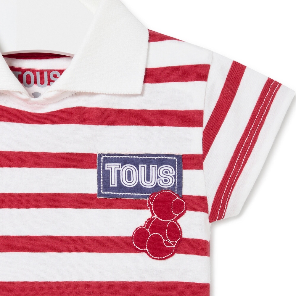 Striped polo t-shirt in Casual red