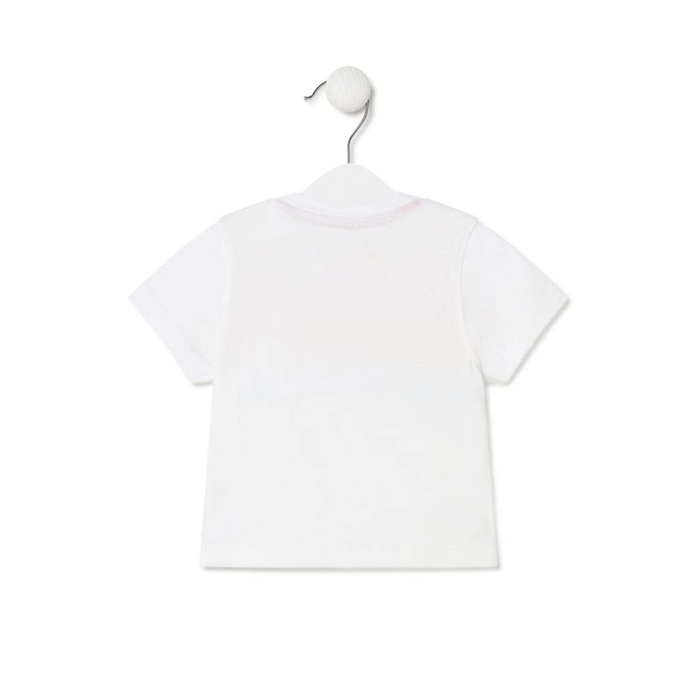 Camisola Bold Bear com franjas Casual branca