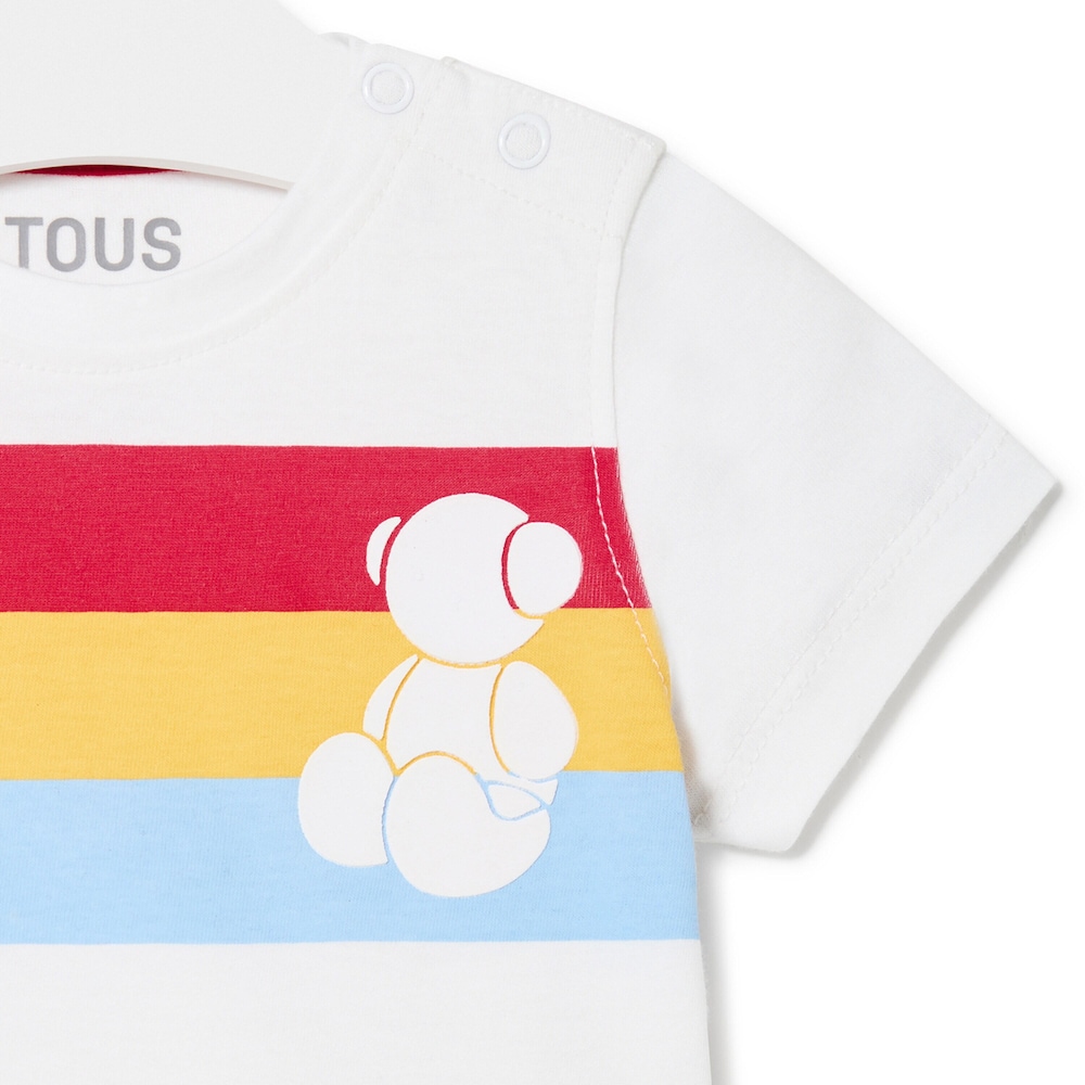 Camisola Bold Bear com franjas Casual branca