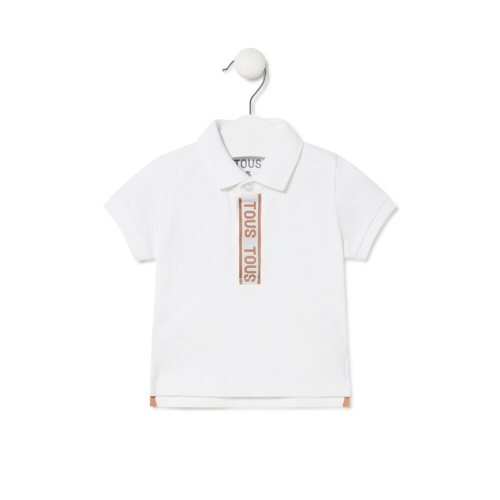 Piqu&eacute; polo t-shirt in Casual white