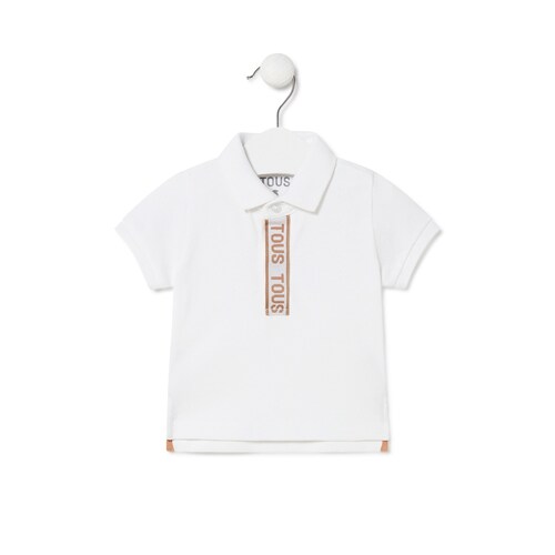Piqu&eacute; polo t-shirt in Casual white