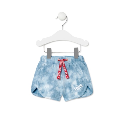 Girl's tie-dye cotton shorts in Casual blue image number 0
