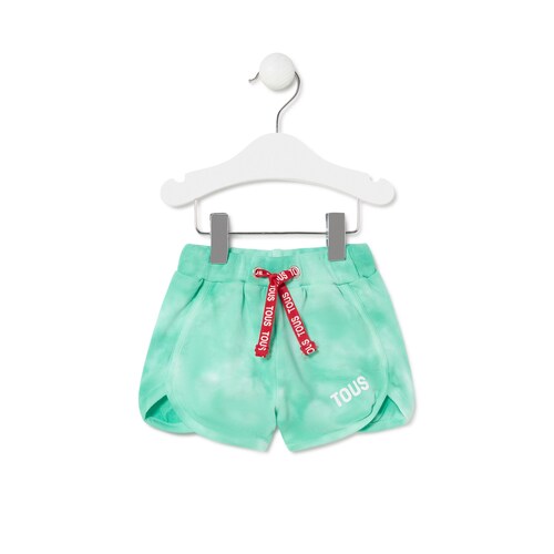 Girl's tie-dye cotton shorts in Casual mist image number 0